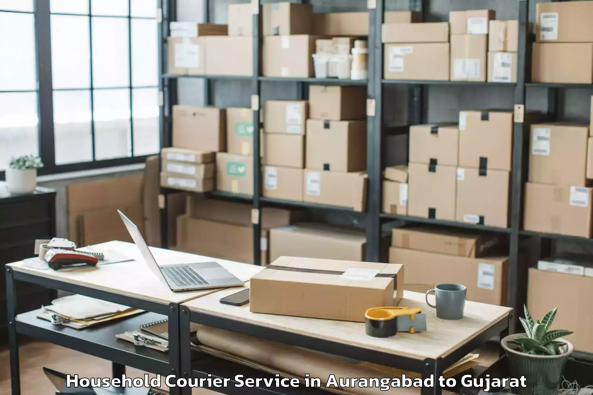 Top Aurangabad to Jamjodhpur Household Courier Available